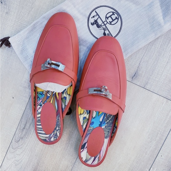 Hermes Kelly Buckle leather Mules - Picture 5 of 5